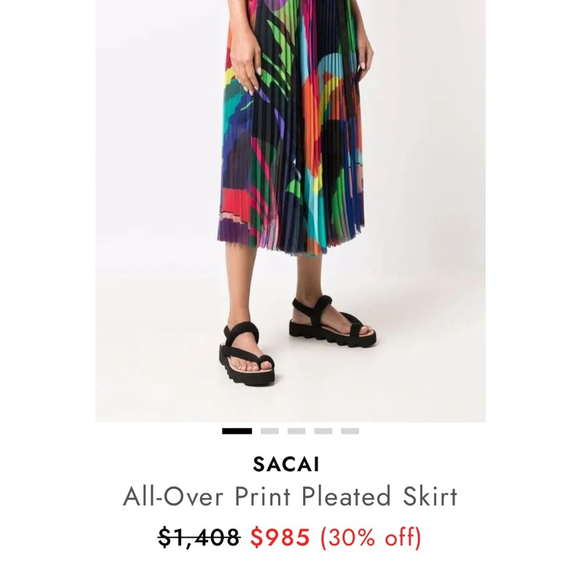 SACAI All-Over Print Pleated Skirt - Picture 13 of 14